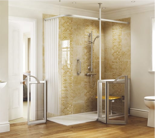 showers with bi-fold doors