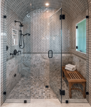 Kaleidoscopic tiling for wet room