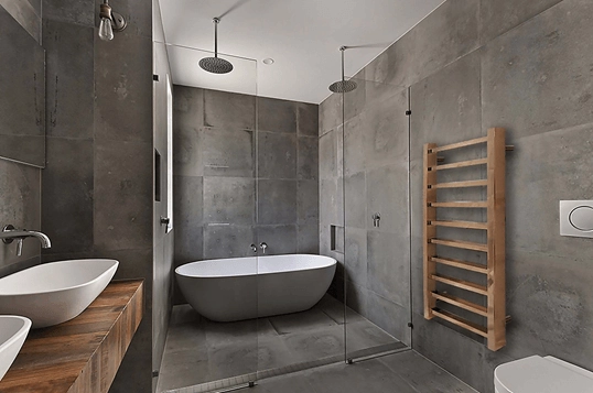contrasting materials in wet rooms