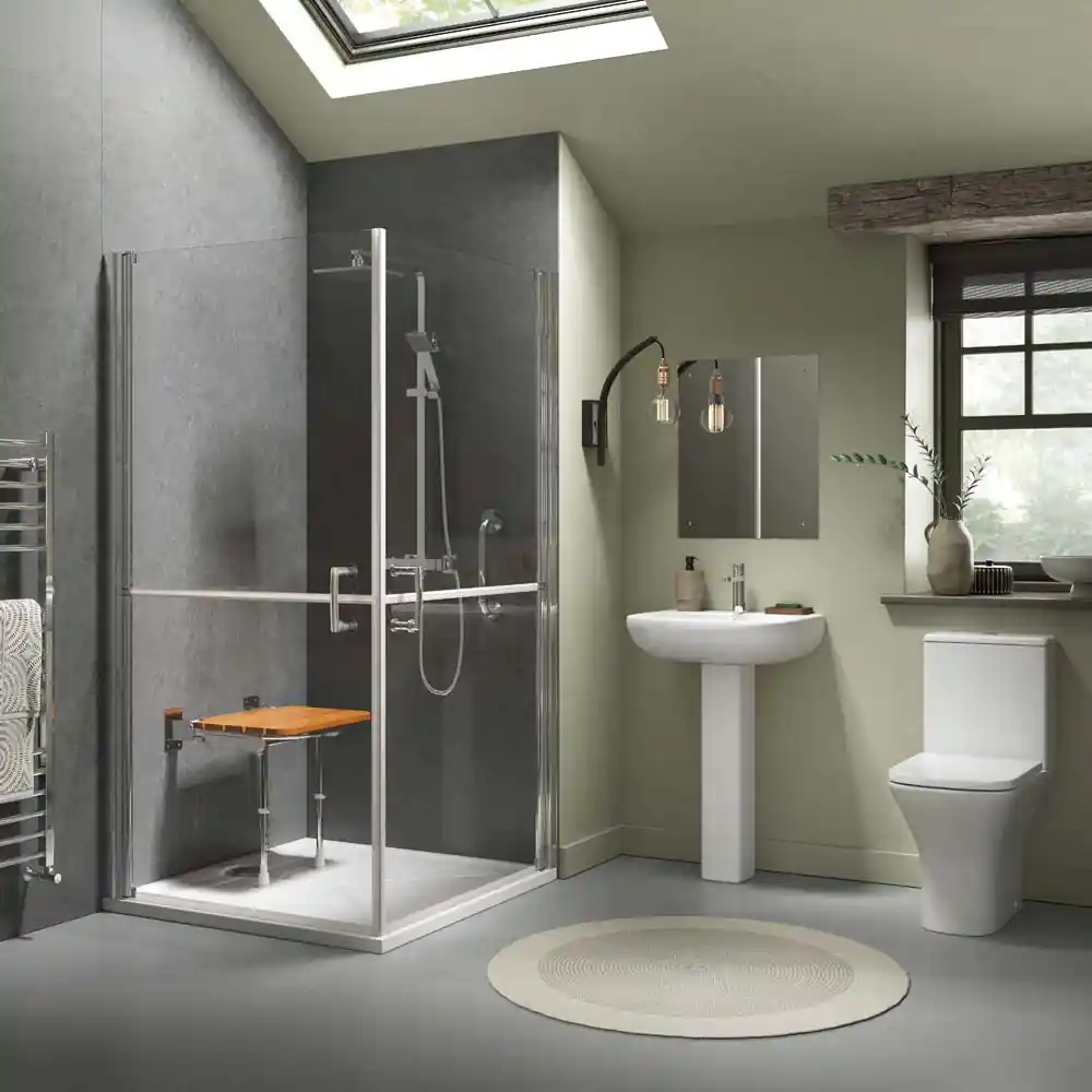 showers with bi-fold doors