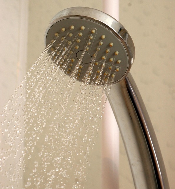 An image of a shower spraying water