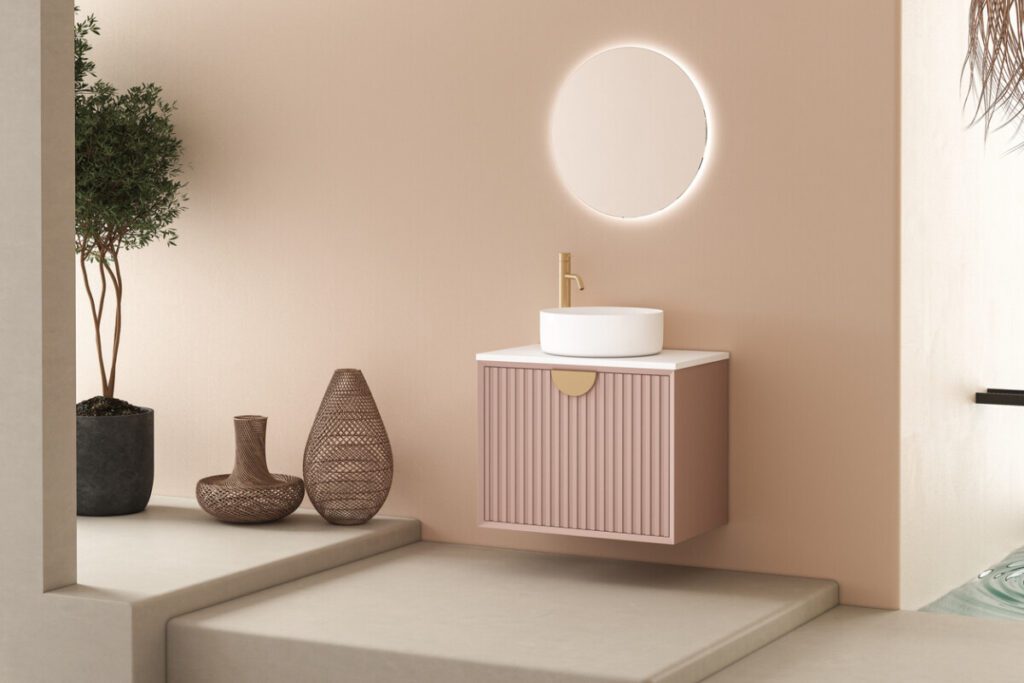 modern minimalist bathroom interior and beige wall