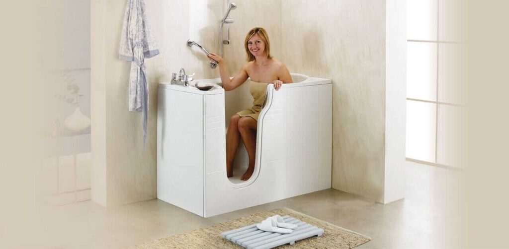 woman in walk in bath