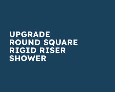 Text on dark blue background reads: ‘Upgrade Round Square Rigid Riser Shower’.