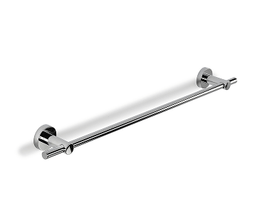 Sleek chrome towel rail, simple straight bar design with secure mounting brackets.
