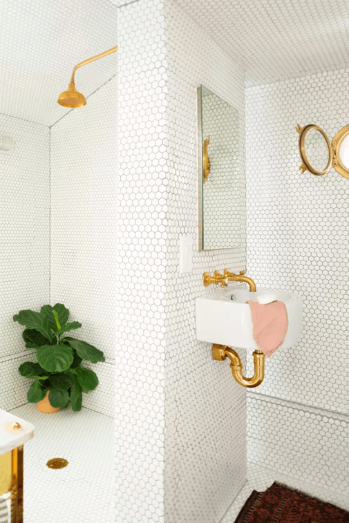 Partition style bathroom